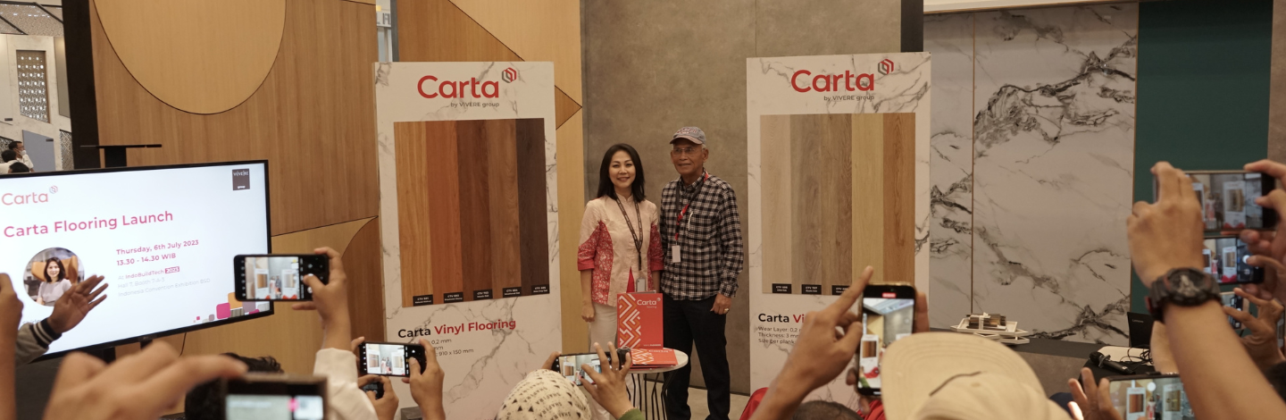 Introducing the Largest Building Material Exhibition in Indonesia, Carta Launches Vinyl Flooring. Banner