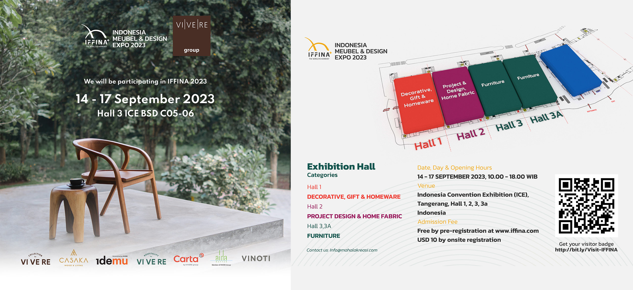 Join us in the IFFINA 2023 – Indonesia Meubel & Design Expo 2023 Banner