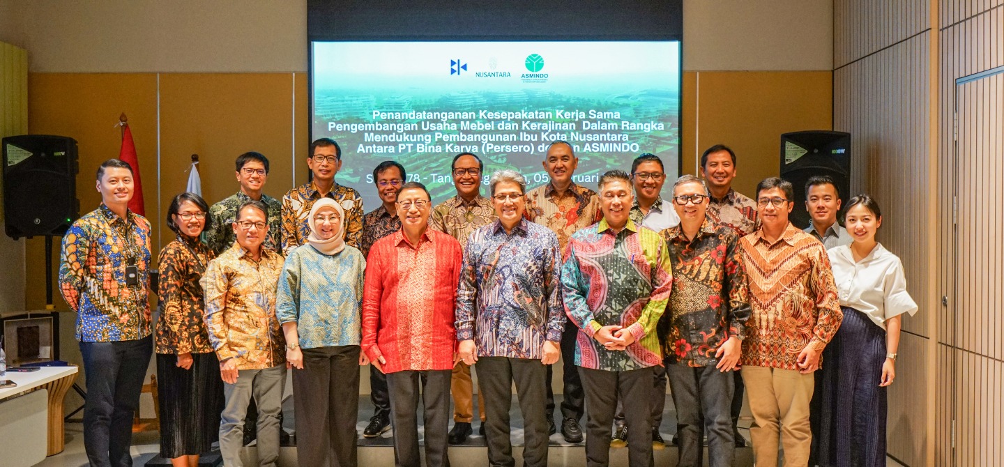 Penandatanganan Kesepakatan Kerjasama ASMINDO dan Bina Karya dalam Pembangunan IKN Banner